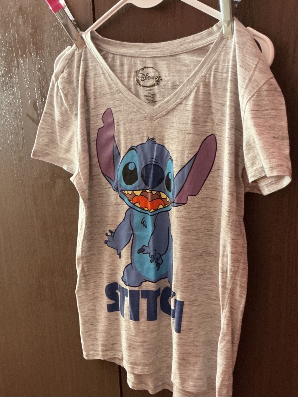 Disney Kids Short Sleeve Stitch Tee - Light Gray, Blue, Purple